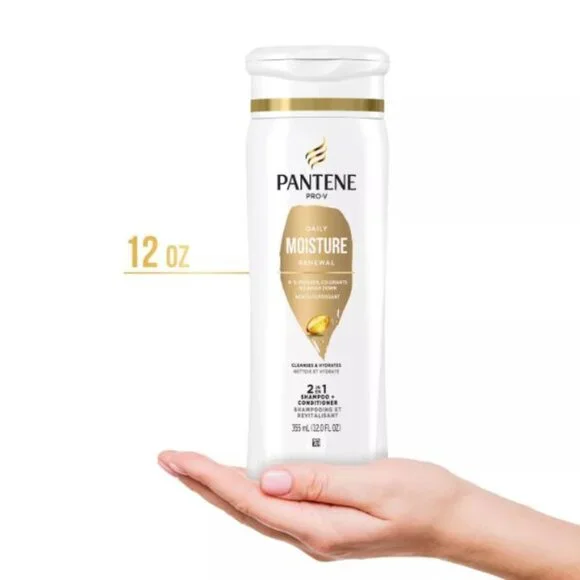 Pantene Pro-V Daily Moisture Renewal 2 in 1 Shampoo + Conditioner 12 oz - Picture 5 of 5